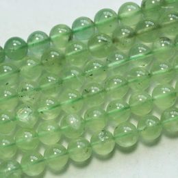 Loose Gemstones Natural Prehnite 6mm A Smooth Round Stone Beads For Jewelry Making DIY Bracelets Necklace Strand Woman Gift