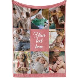 Ships Next Day Custom Picture and Printed in USA Personalised Photo Blanket with Text fleece x