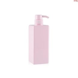 650ML 10pcs/lot Square Pink Lotion Pump Bottle Soap Dispenser Cream Empty Shampoo Shower Gel Containergoods Gquuo