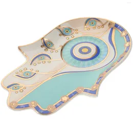 Plates Jewellery Dish Tray Eye Plate Evil Hamsa Ring Trinket Hand Holder Serving Platter Extra Large Organiser Ceramic Blue Necklace