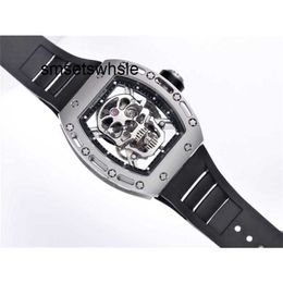 Automatic Mechanical Watches Tourbillon Quality Designer Men Top Rm052-01 Skull Superclone Rm52-01 Mysterious Active Skull Hollowed Out Full-automatic Men's