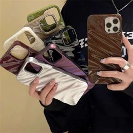 3D Silk Pattern Suitable for Iphone 15 Promax Apple 14 Phone Case Solid Colour 13 Glossy 11 Couple 12 Soft