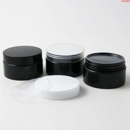 20 x 100g Travel Black Plastic Jar With Lid Cosmetic jars Containers Sample Cream Jars Packaginghigh qualtity Vsesr