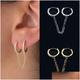 Hoop Huggie Hie Tassel Earrings Chain Asymmetrical Drop Earring Copper Long Luxury For Women Men Delivery Jewellery Dhkdr