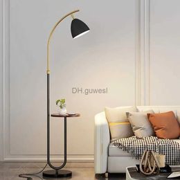 Floor Lamps Nordic Stand Lamp Led Floor Light Design Living Room Bedroom Bedside Sofa Home Decor Lighting Fixture Fabric Lampshade Black YQ240130