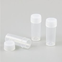 200 x 4g 4ml Plastic PE Test Tubes With White Plug Lab Hard Sample Container Transparent Packing Vials Women Cosmetic Bottles Twfcj