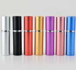 5ml Perfume Bottle Aluminium Anodized Compact Perfume Atomizer Fragrance Glass Scent-bottle Travel Makeup Spray Bottle C292 1.30