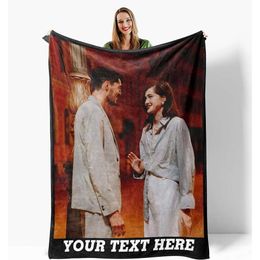 Custom with Photos Made in USA Gifts Personalised Blanket Warm Photo Blankets for Couples Women Man Mom Friends on Birthday Christmas Wedding Anniversary