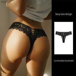 Other Panties Sexy Lace G-strings Women Cross Strap Low Waist Briefs Exotic T-pants Female Hollow Out Thongs Underwear Ladies Lingerie YQ240130