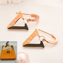 Stainless Steel Luxury Letter Earring Classic Design Rose Gold Plated Earrings Hot Brand Boutique Jewellery Fashion Style new Birthday Travel Love Gift Earrings