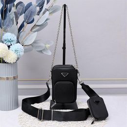 Chain Shoulder Bag Women Crossbody Moblie Phone Bags Cross Grain Cowhide Leather Handbag Ladies Messenger Bags Small Zero Wallet H220O