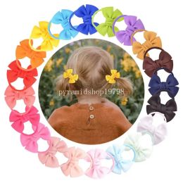 2024 Solid Color Bow Hair Accessories Elastic Rubber Bands Baby Girls Hair Tie Ring Rope Kids Ponytail Holder Headdress