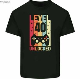 Men's T-Shirts 40th Birthday T-Shirt 1982 Men Funny LEVEL UNLOCKED 40 Year Old Gaming Tee Tops A Gift for A Wife and Husband Shirt 240130