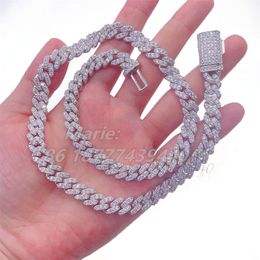 bracelet necklace mossanite Rapper Jewellery Solid Silver 925 Vvs Diamond 6mm Necklace Iced Out Moissanite Cuban Link Chain Hip Hop Bracelet