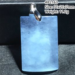 Necklaces Natural Blue Aquamarine Necklace Pendent For Woman Lady Man Love Gift Crystal Silver Clear Gemstone Beads Stone Jewelry AAAAA