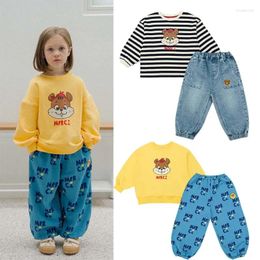 Clothing Sets Sweatshirt Suit For Kids PS23 Autumn Winter Boys And Girls Cartoon Squirrel Print Sweater Cotton 1-12 Years Old Baby Clothes