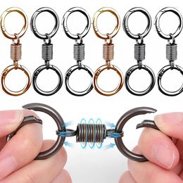 Keychains Industrial Style Special Portable Spring Double Coil Key Chains Creative Elastic Pendant Waist Hanging Versatile Metal Ring