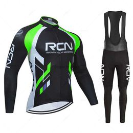 Men's Tracksuits RCN 2023 Pro Team Cycling Jersey Set Long Seve Mountain Bike Clothes Wear Men Racing Bicyc Clothing Ropa Maillot CiclismoH24130