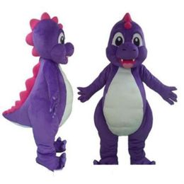 2018 factory new purple dino dinosaur mascot costume suit for adult to wear for 237p