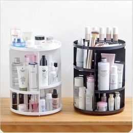 360 Rotating Makeup Organiser Storage Box Adjustable Plastic Cosmetic Brushes Lipstick Holder Make Up Jewellery Container Stand270R