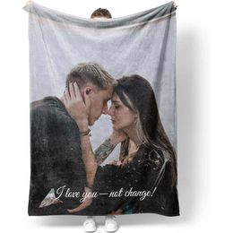 Customised Blankets with Photos Picture Collage Throw Blanket Soft Using My Own Photo Custom Personalised Christmas Warm Gifts for Women Men Family Friends