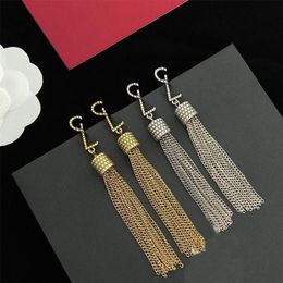 Fashion Tassel Earrings Available In Silver and Gold Classic Earring for People Matching Charm 2 Colors256G