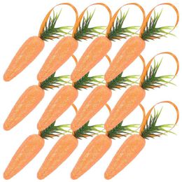 Decorative Flowers 12 Pcs Carrot Pendant Easter Party Favor Glitter Powder Decoration Decorations Hanging