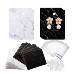 Jewelry Pouches 800 Pieces Marble Earring Necklace Display Card Holder Set For Earrings 2.8 X 2 Inch Color