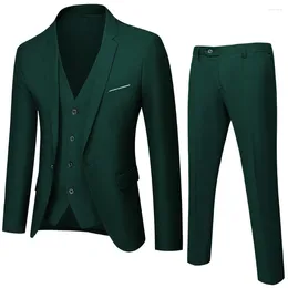 Men's Suits 2024 Suit Set For Korean Version Slim Fit Wedding Groom Dress Business Casual Men