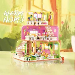 Blocks 1379PCS Warm Home Building Creative City Street View House Model Bricks Set With Lights ldren's DIY Toy Christmas Giftvaiduryb