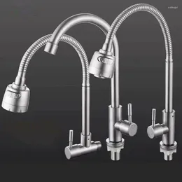 Kitchen Faucets 304 Stainless Steel Single Cold Water Faucet Deck Mounted Sink Bibcock Hardware Houseware Valve Plumbing Accessories