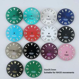 Watch Repair Kits 28.5mm NH35 Dial Green Luminous Face Mod Parts For Datejust Mechanical Movement Accessories Tools
