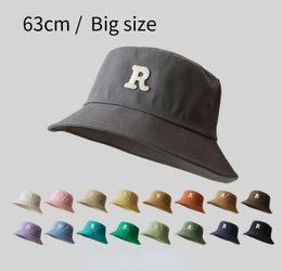 Wide Brim Hats Bucket Hats 63cm Big Head Cotton Bucket Hats for Men Women large Bob Four Seasons Fisherman Hat Letter Outdoors Sun Hat XL XXL Wholesale22552