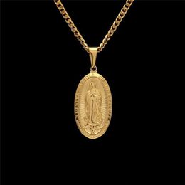 Tide brand Unisex necklace Virgin Mary Pendant Jewellery Hipster personality Exquisite Stainless Steel Pendant necklace wholesal212R