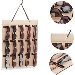 Storage Bags Wall Hanging Bag Sunglasses Eyeglass Container High Quality 15 Grids Glasses Organiser