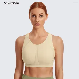 Yoga Outfit SYROKAN Women's High Impact Padded Supportive Wirefree Full Coverage Sports Bra Female Top Bralette Underwear Athletic