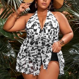 Women's Swimwear 2024 Plus Size High Waist Print Swimsuit Tankini Set Sexy Two Piece Women Fashion Beach Bathing Suit