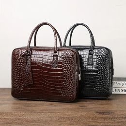 Briefcases P77Alligator Pattern Genuine Leather Business Men's Briefcase Male Shoulder Bag Men Messenger Laptop Computer