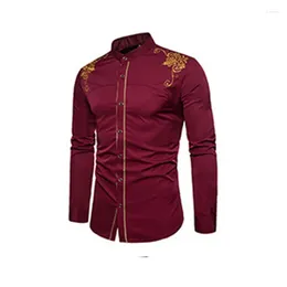 Men's Casual Shirts 2024 Spring/Summer Fashion Loose Size Top Personalised Embroidery Versatile Long Sleeve Shirt