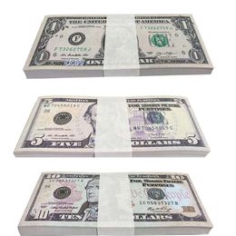 Best 3A Size Movie Props Party Game Dollar Bill Counterfeit Currency 1 5 10 20 50 100 Face Value of US Dollars Fake Money Toy Gift 1003396702S57R