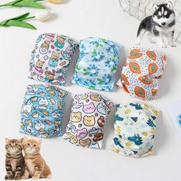 Dog Apparel Cartoon Print Male Shorts Prevent Bed Wetting Physiological Short Pet Underwear Pants Adjusting Diapers For