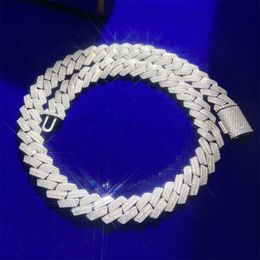 Hiphop Mens Jewellery Round Baguette Cut Wholesale 8mm Silver Cuban Link Moissanite Chain