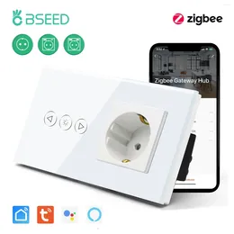 Smart Home Control BSEED ZigBee Dimmer Switch Intelligent Touch Light Normal Wall Socket Google Alexa Voice-Control Tuya App Swicthes