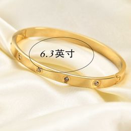 Original 1to1 C-arter Bracelet fashion simple Ins 6.3 inch love smooth three color zircon stainless steel couple85FZ
