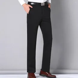 Men's Pants Regular Fit Men Trousers Formal Business Style With Soft Breathable Fabric Multiple Pockets For Comfortable All-day