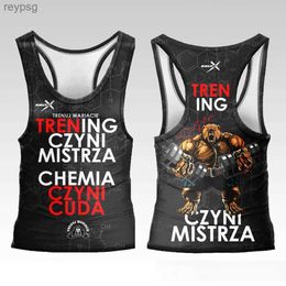 Men's Tank Tops Mens Top Gym Training Vest Muscle Inspirational Quotes Printed Shirt Sleeveless T-Shirt YQ240131