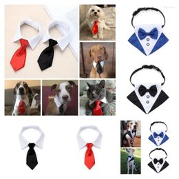 Dog Collars Pet Cat Formal Necktie Tuxedo Bow Tie Black And Red Collar For Accessories Suit Small Medium Pets