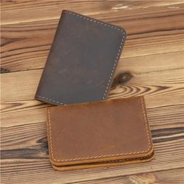 Wallets Men's Card Holder Leather Wallet Minimalist Personalizd Small Thin Purse Slim Mini Bank ID