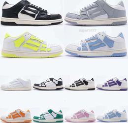 Amirlies Skel Top Low Männer Frauen Amirs Schuhe Bones Hi Leder Sneakers Luxus Skelett Blau Rot Weiß Schwarz Grün Grau Rosa Paar lässig Low-Cut Herrenschuh Sneaker