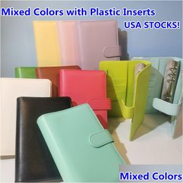 Filing Supplies Wholesale Usa Stocks 10 Ron Colours Mixed A6 Binders With Plastic Inserts 130X190Mm Empty Loose Leaf Notebook Leather Dhtol